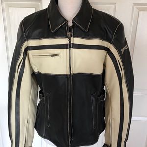 Joe rocket motorcycle leather jacket black crm Xl